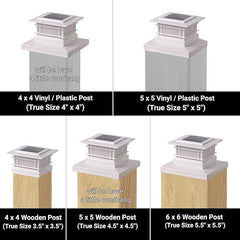 Dynaming 8 Pack Solar Flame Post Lights Outdoor, Solar Powered Fence Post White Shell Cap Light, High Brightness Flickering Flame LED Lighting for Garden Deck Patio, Fit 4x4 5x5 6x6 Vinyl/Wooden Posts
