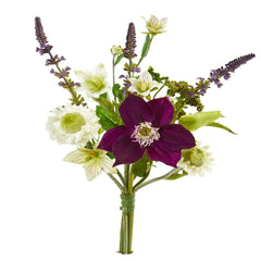 16” Mixed Artificial Flower Bouquet (Set of 6)