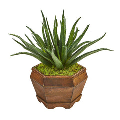 17” Aloe Artificial Plant in Decorative Planter