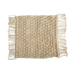 18” BOHO Fringed Woven Macrame Decorative Pillow Cover