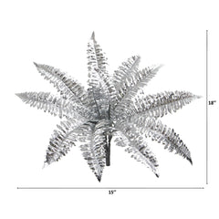 18” Metallic Boston Fern Artificial Plant (Set of 12)
