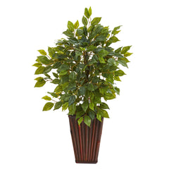 19” Mini Ficus Artificial Tree in Decorative Planter