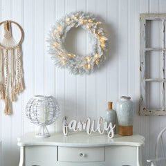 24” Colorado Spruce Artificial Christmas Wreath with 179 Bendable Branches and 35 Warm LED Lights