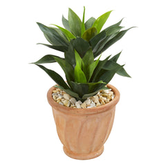 24” Double Agave Artificial Plant in Terra Cotta Planter