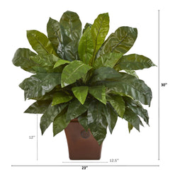 2.5’ Bird’s Nest Fern Artificial Plant in Brown Planter