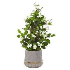 26” Stephanotis Artificial Plant in Stoneware Planter