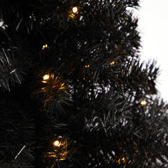 3’ Black Artificial Christmas Tree with 50 LED Lights and 118 Bendable Branches