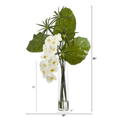 3’ Phalaenopsis Orchid and Pothos Artificial Arrangement