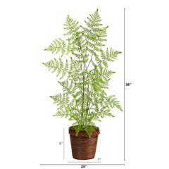 3’ Ruffle Fern Artificial Tree in Basket