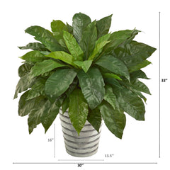 33” Bird’s Nest Fern Artificial Plant in Tin Bucket