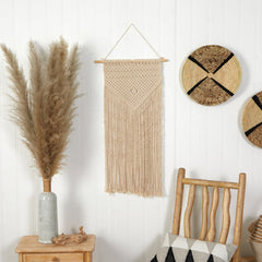 34” x 18” Hand Crafted Boho Macrame Wall Hanging Decor