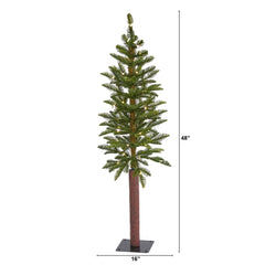 4’ Alaskan Alpine Artificial Christmas Tree with 50 Clear Microdot (Multifunction) LED Lights and 56 Bendable Branches