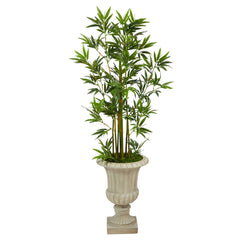 4.5’ Bamboo Palm Artificial Tree in Sand Finished Urn