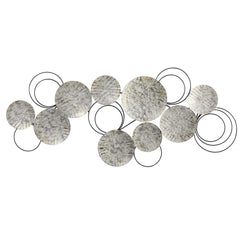 4.5’ x 2’ Galvanized Embossed Metal Discs Wall Art Decor
