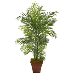 5’ Areca Artificial Palm Tree in Brown Planter(Indoor/Outdoor)