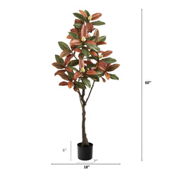 5’ Fall Magnolia Artificial Tree