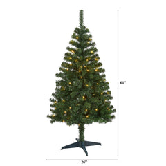 5' Northern Tip Pine Artificial Christmas Tree with 150 Clear LED Lights