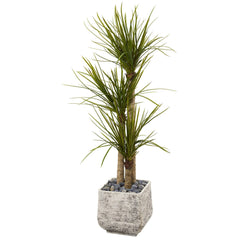 5’ Yucca Artificial Tree in White Planter