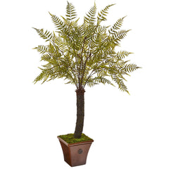 6’ Fern Artificial Plant in Brown Planter