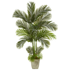 63” Areca Palm Artificial Tree in Country White Planter