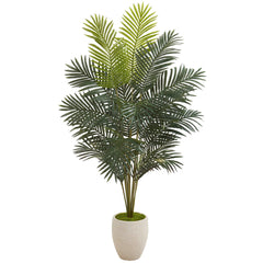 63” Paradise Palm Artificial Plant in Sand Colored Planter