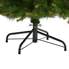 7’ New England Pine Artificial Christmas Tree with 400 Clear Lights and 1044 Bendable Branches