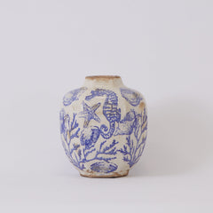 8.5” Nautical Ceramic Decorative Vase
