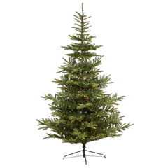 9’ Layered Washington Spruce Artificial Christmas Tree with 750 Clear LED Lights and 2055 Bendable Branches