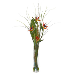 Bird of Paradise and Greens Artificial Arrangement