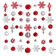 Holiday Deluxe Shatterproof, 81 Count Christmas Tree Ornament Box Set, Re-Useable Container