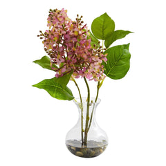 Lilac Artificial Arrangement in Vase (Set of 3)