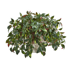 Mini Melon Artificial Plant in Weathered Planter UV Resistant (Indoor/Outdoor)