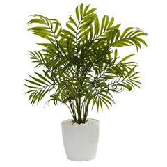 Palms in White Planter Artificial Plant (Set of 2)