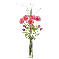 Poppy and Grass Artificial Arrangement
