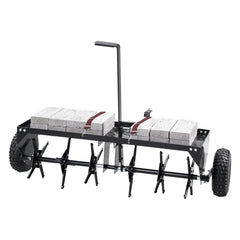 Tow Behind Plug Aerator, 40-Inch Tow Behind Lawn Plug Aerator with Universal Hitch, Pull Behind Aerator with Iron Spikes Alternately Arranged, Lawn Aerator Tow Behind for Gardens, Lawns, Farms