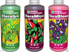 General Hydroponics Flora Series: FloraGro, FloraBloom, FloraMicro GH Trio Pack