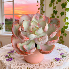 Echeveria "Heart Moon" Variegata Succulent | Bare Root Live Plant | Easy Care Drought-Tolerant Succulent Plant