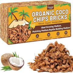 Coco Husk Chips 1.1 LB Organic Coconut Coir Chips for Plants - 100% Natural Mulch, Soil Amendment, Hydroponics
