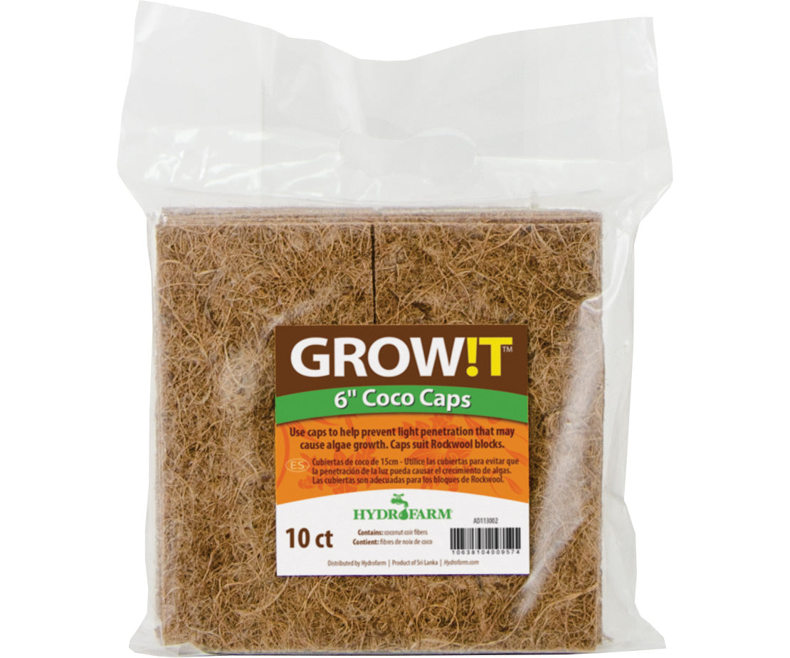 GROW!T Coco Caps, 6", pack of 10 - All U Need Garden Supply