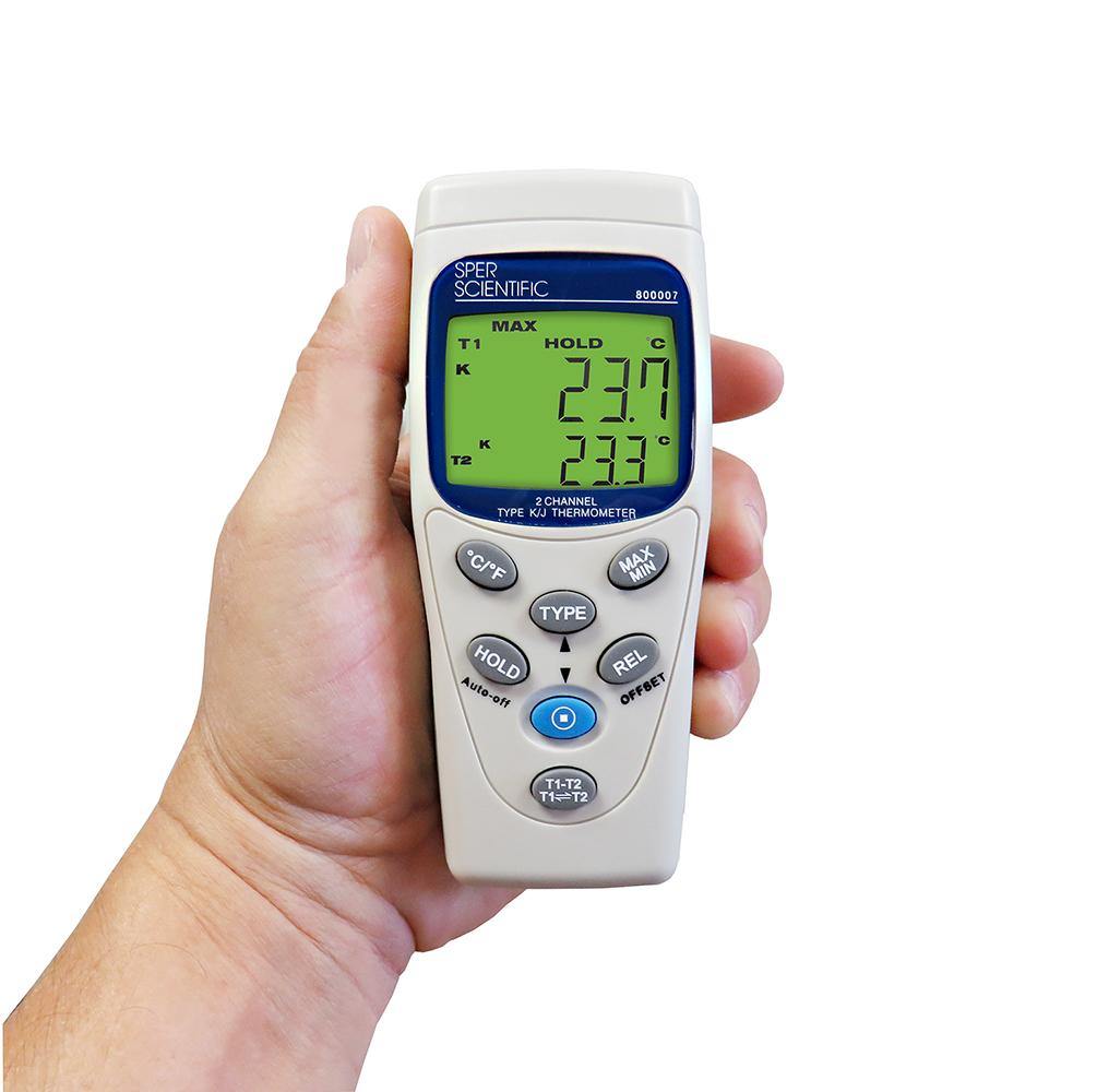2 Channel Thermocouple Thermometer - Type K/J