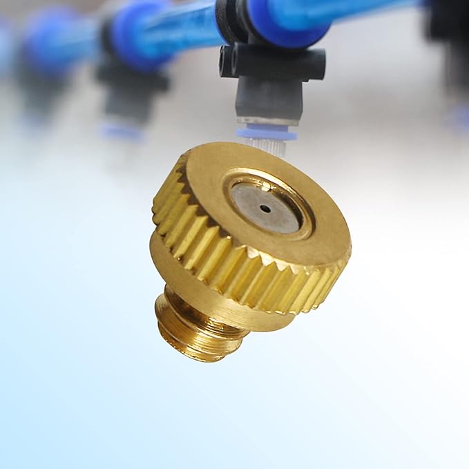 Aopin G 3/16 Brass Misting Nozzles 0.15mm / 0.006" Orifice Atomizing Mister Sprayer Nozzle Suitable For Outdoor Cooling,Garden Irrigation,Fountain, Crop Nutrient Injection, Greenhouse 16 Pcs