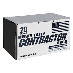 Contractor Bags 42 Gallon Black 3mil 33in x 48in (20 Bags/Box)