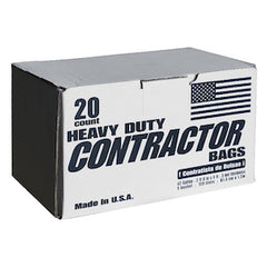 Contractor Bags 42 Gallon Black 3mil 33in x 48in (20 Bags/Box)