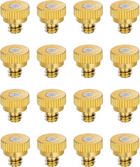 Aopin G 3/16 Brass Misting Nozzles 0.15mm / 0.006" Orifice Atomizing Mister Sprayer Nozzle Suitable For Outdoor Cooling,Garden Irrigation,Fountain, Crop Nutrient Injection, Greenhouse 16 Pcs