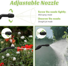 Battery Powered Garden Sprayer, 1.35 Gallon Electric Sprayer with USB Rechargeable Handle, 3 Mist Nozzles, Retractable Wand, Battery Pump Sprayers with Adjustable Shoulder Strap for Lawn and Yard