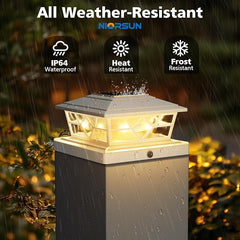 NIORSUN Solar Post Lights Outdoor 12 Pack, 2 Modes LED, Deck Fence Post Solar Lights for 3.5x3.5 4x4 5x5 5.5x5.5 Caps Patio Garden Decoration, White