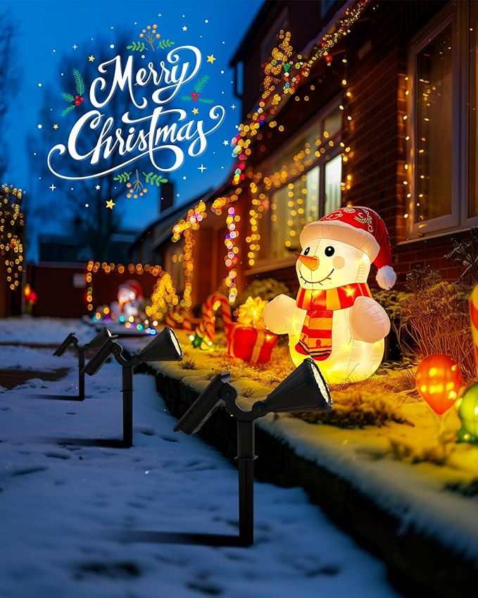 Solar Spot Lights Outdoor Waterproof, Flag Pole Light Solar Powered Halloween Lights, Landscape Spotlights for Tree, House, Yard, Garden, Christmas Decorations-2Pack Warm White
