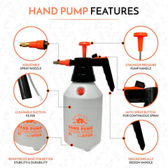Handheld Pumping Sprayer Viton Seals Sprayers in Lawn and Garden, Spray Bottles for Cleaning Chemical Sprayer Continuous Spray Bottle for Plants 2L Plus (0.53 Gallon/68oz)