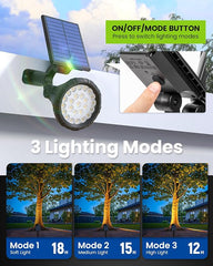 Solar Spot Lights Outdoor Waterproof, Flag Pole Light Solar Powered Halloween Lights, Landscape Spotlights for Tree, House, Yard, Garden, Christmas Decorations-2Pack Warm White