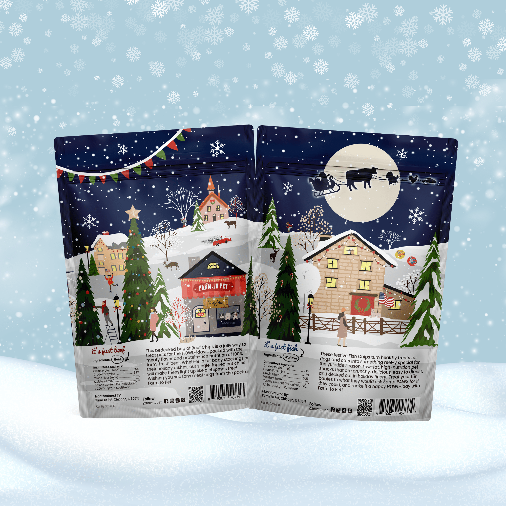 Holiday Chips Dog Treats - Beef & Fish 4oz